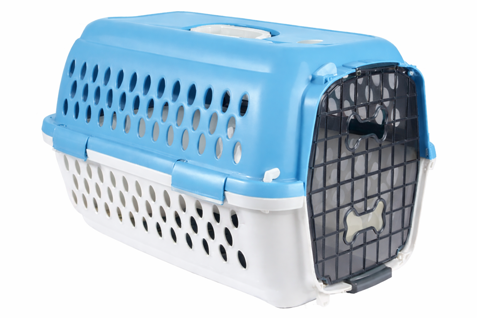 Orientpet Baby Blue & off white Pet Carrier Crate (52x34x35cm)