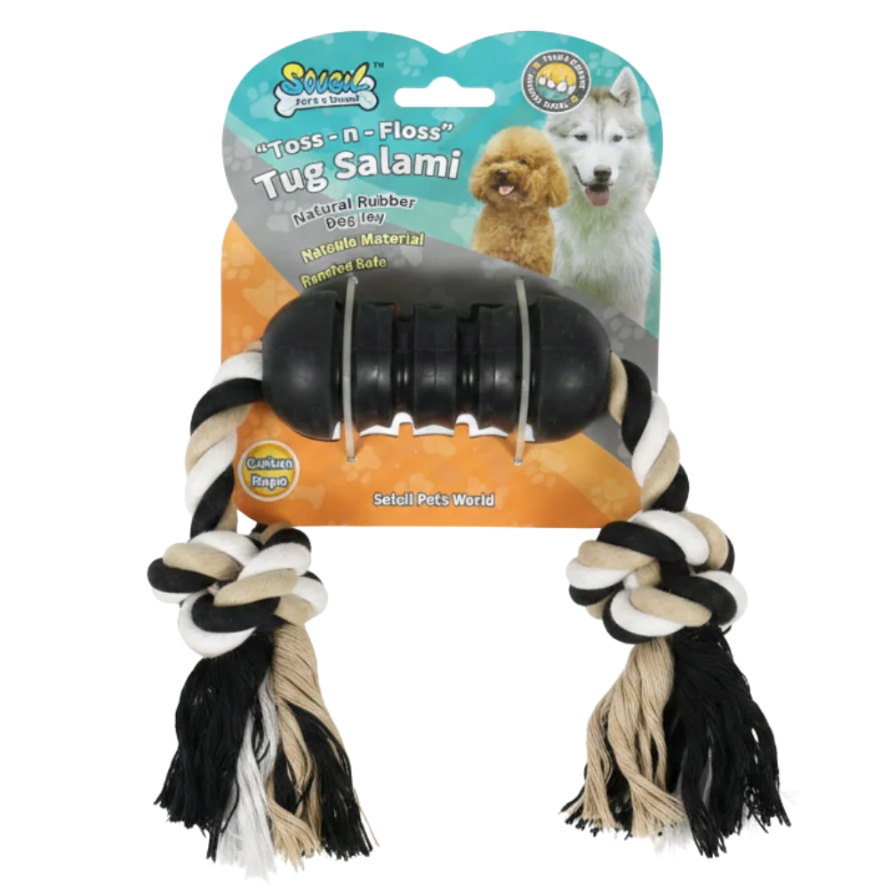Soleil Tug Salami Natural rubber Dog Toy