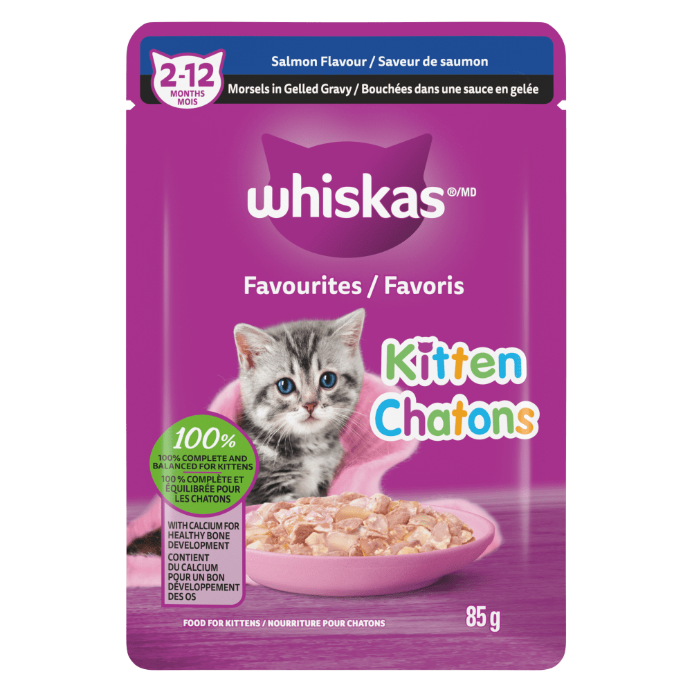 WHISKAS FAVOURITES Morsels in Gelled Gravy Kitten Salmon Flavour 85G