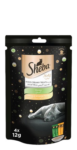 Sheba Melty Mixed Creamy Treats Chicken & WhiteFish Flavor 4x12G