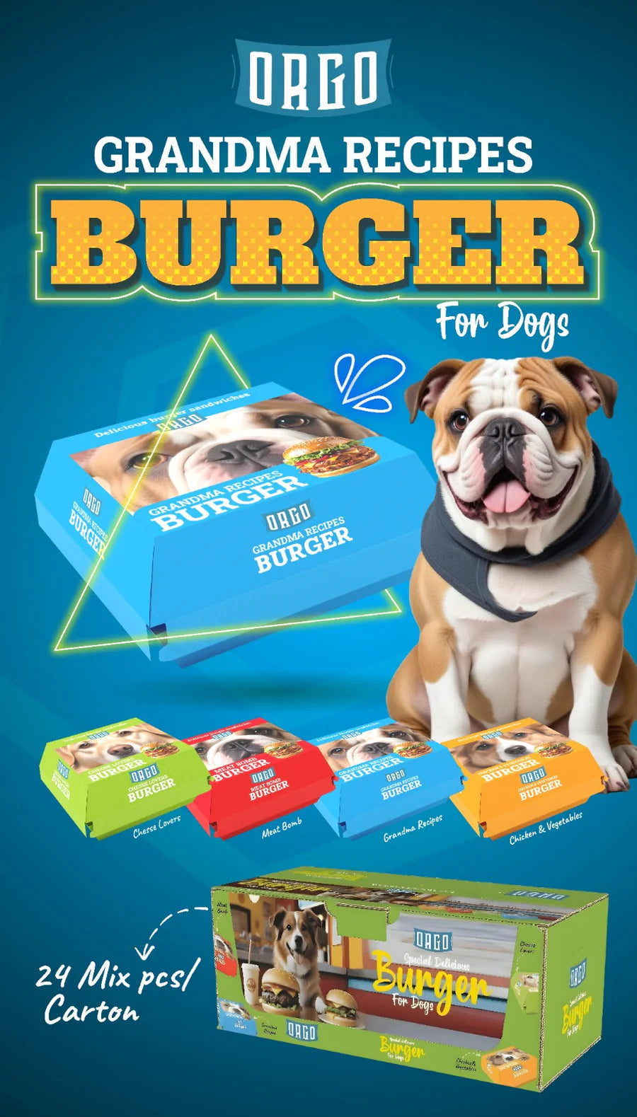 Orgo Treats Dog Burger Different Flavors 2 Pices