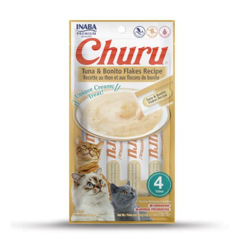 Inaba Churu Creamy Cat Treat with Tuna & Bonito 4x14G Tube