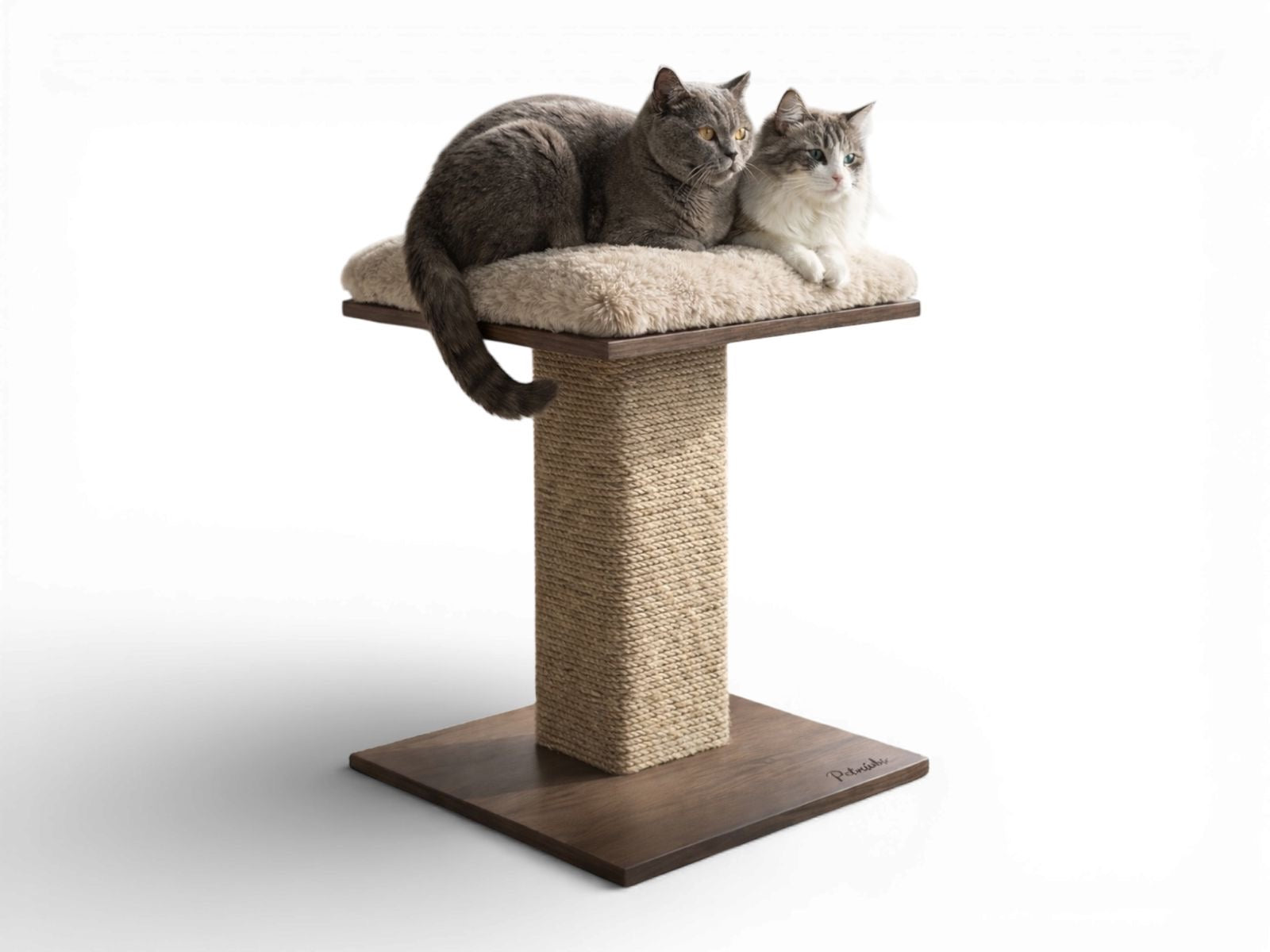 Luxury Wooden Cat Tower with Plush Lounge