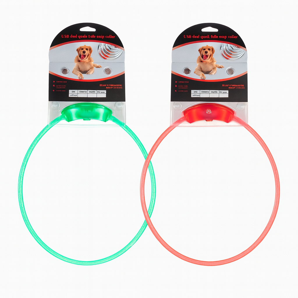 USB Rechargeable LED Luminous Dog Collar – Glow in the Dark Safety Necklace
