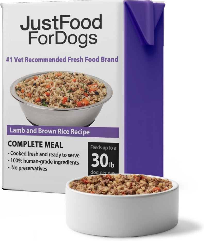 JustFoodForDogs Pantry Fresh Lamb & Brown Rice Fresh Dog Food, 354G pouch
