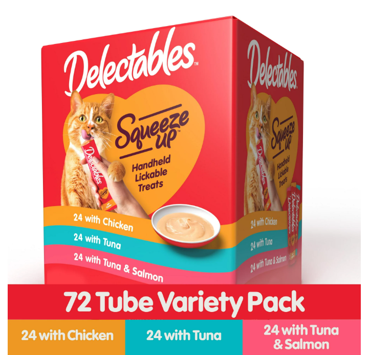 Squeeze Up Interactive Lickable Wet Cat Treat Variety Pack