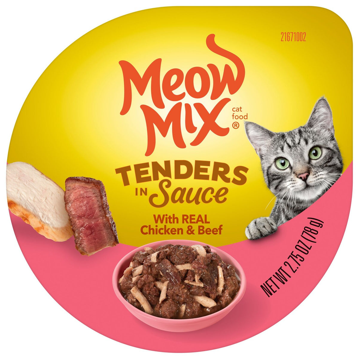 Meow Mix Tenders in Sauce With Real Chicken & Beef Cat Wet Food 78G