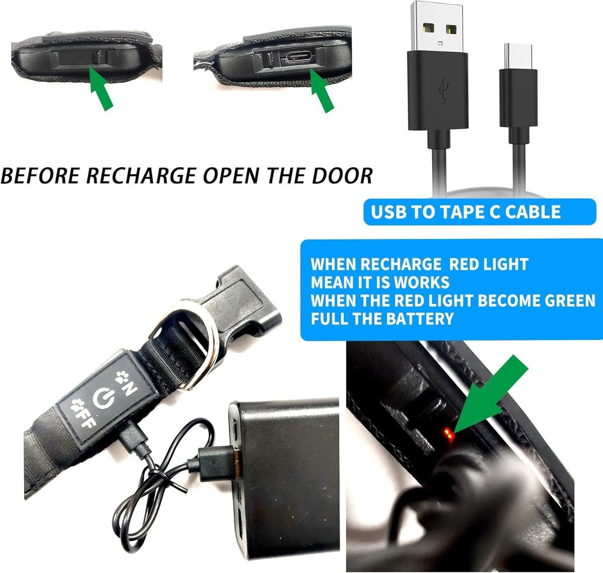 DOGLED Rechargeable LED Dog Collar – Safe Night Visibility (15 Modes)