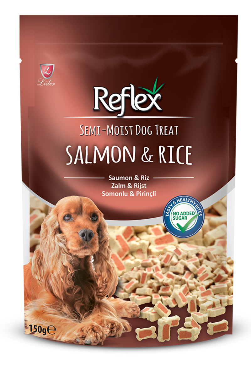 Reflex Semi Moist Dog Treats Salmon & Rice 150G