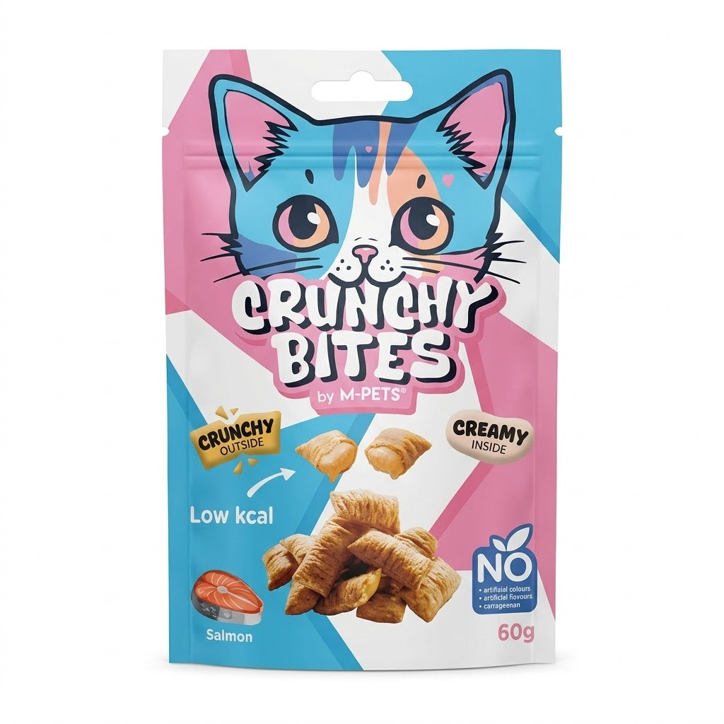 M-PETS Crunchy Bites Cat Treats with Salmon - 60g