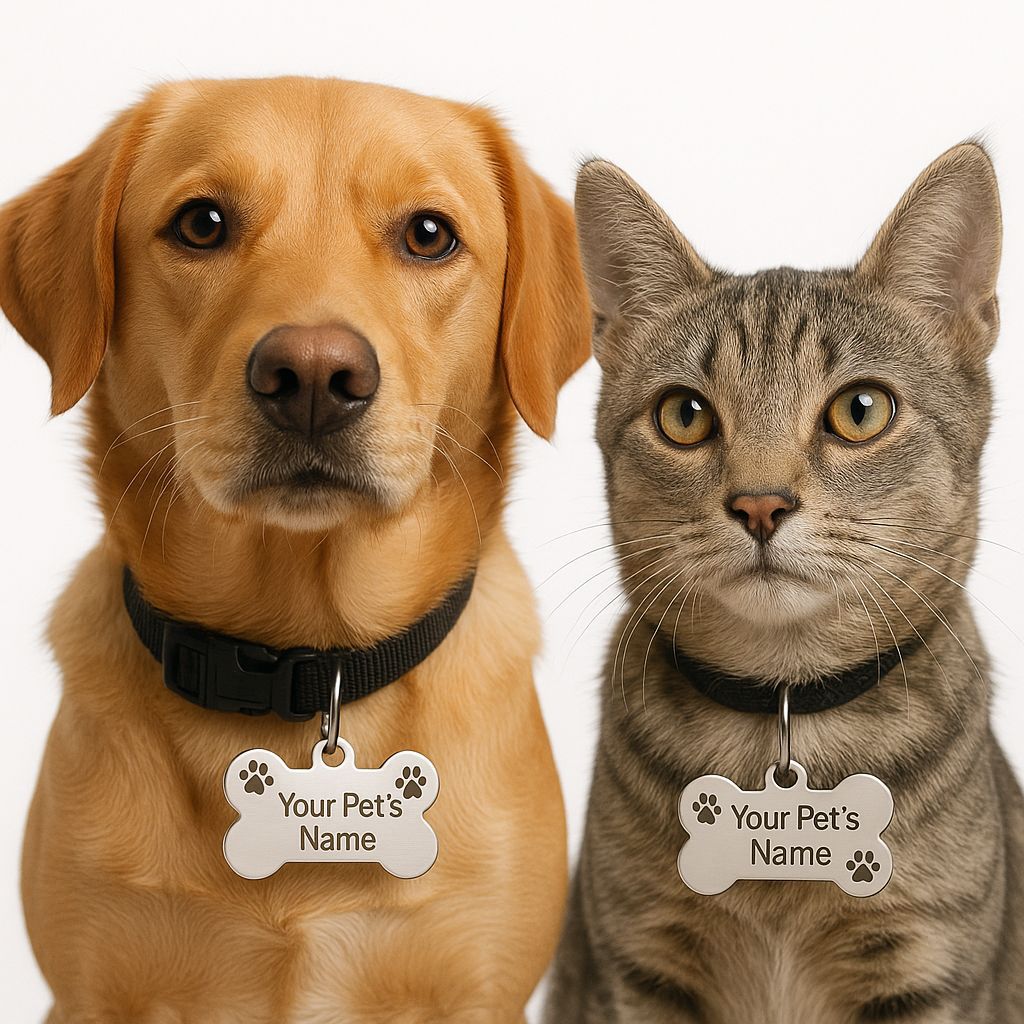 Pet ID Name Tag Steel With Print Name