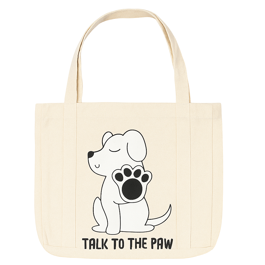 Talk To The Paw Canvas Tote Bag