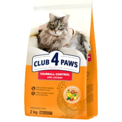 CLUB 4 PAWS Premium For Adult Cat Hairball Control Chicken