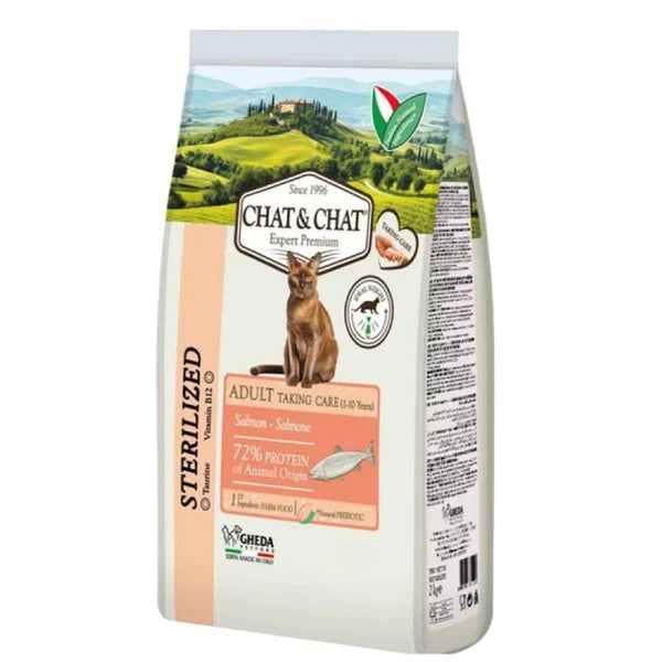 Expert Chat & Chat Care Adult Sterilized Cat Food with Salmon