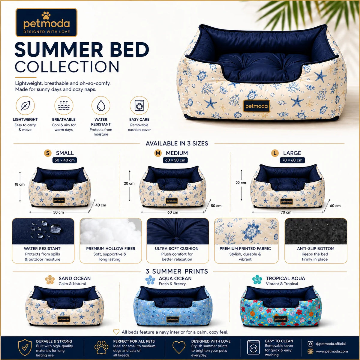 Petmoda Summer Bed – Waterproof Comfort Bed