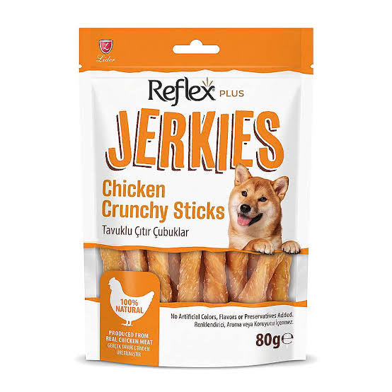 Reflex Jerkies Chicken Crunchy Sticks Dog Treats 80G