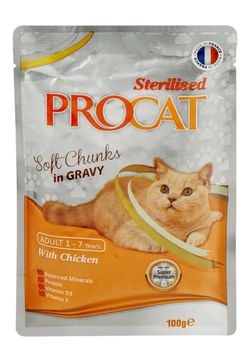 Procat Pouches - Wet Food - Sterilised Chicken - 100 Gm