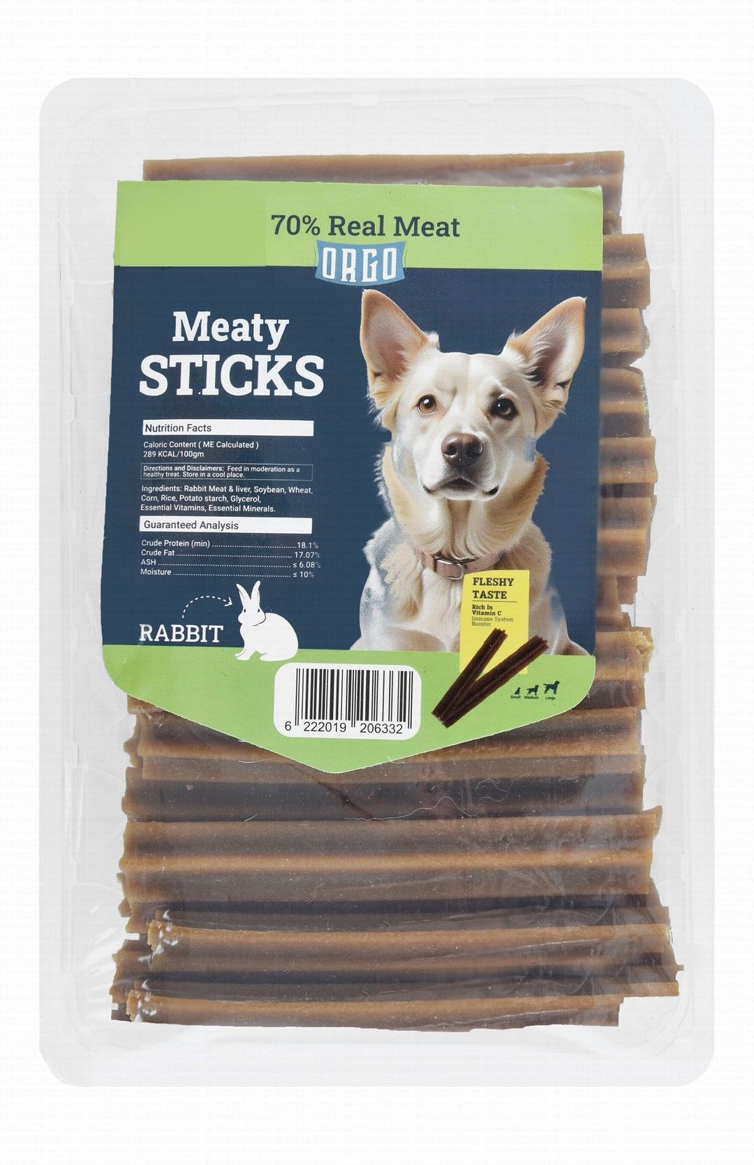 Orgo Dental Meaty Sticks Dog Treats 500g
