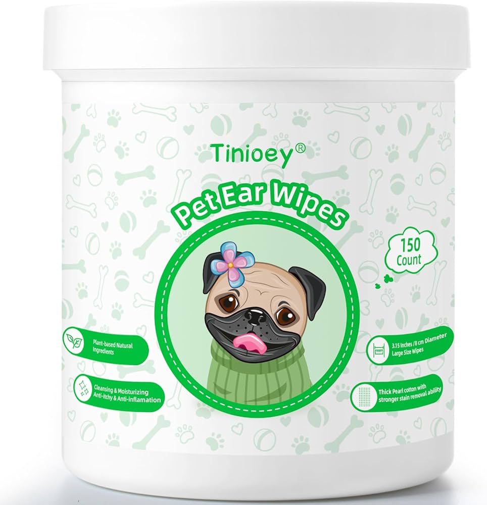 Tinioey Pet Ear Cleaning Wipes 150pcs