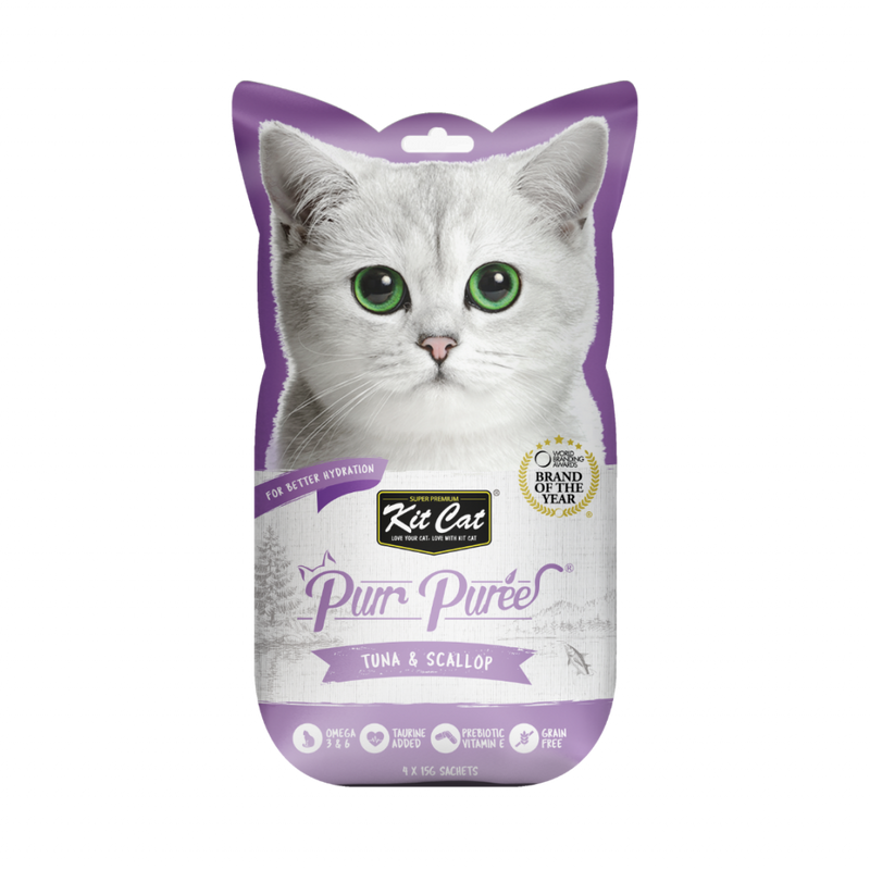 Kit Cat Purr Puree Tuna & Scallop
 Liquid Treat 4×15 gm