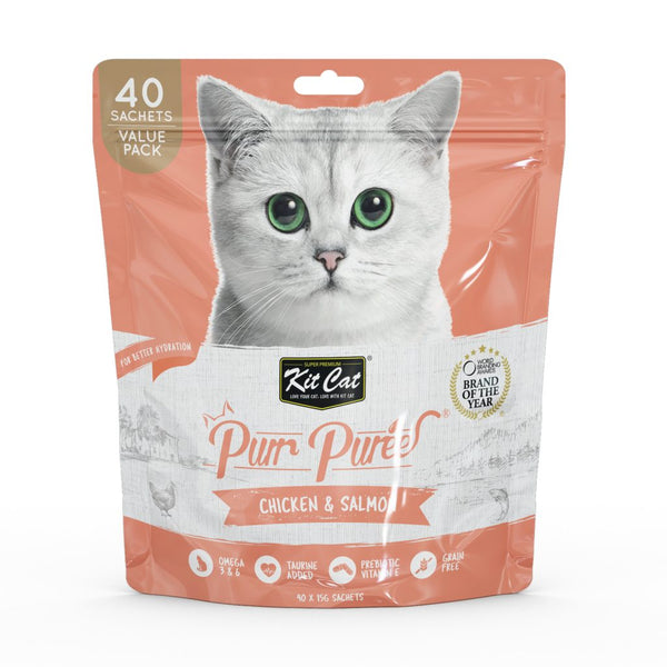 Kit Cat Purr Puree Value Pack – Chicken & Salmon Liquid Treat 40×15 gm