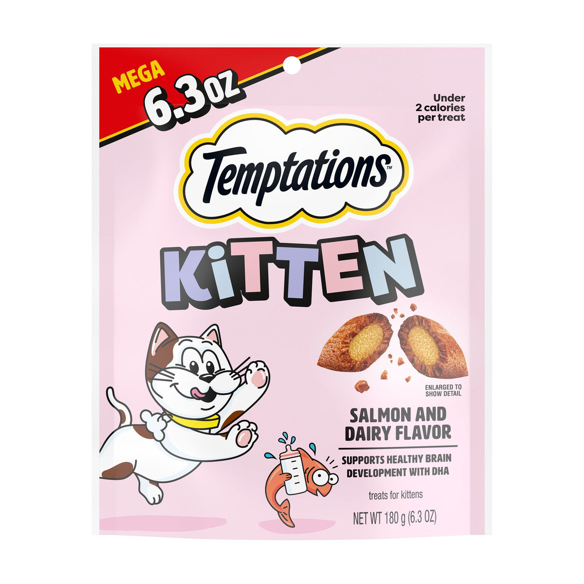 Temptations Mega Pack Cat treats with Salmon & Dairy Flavor For Kittens  180G