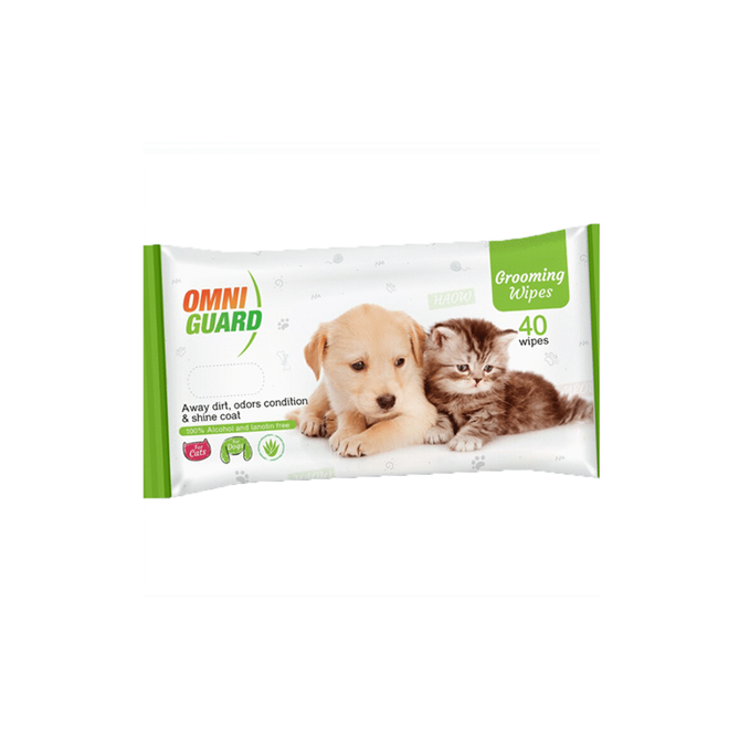 Omni Guard Grooming Wipes - 40 Wipes - PetYard