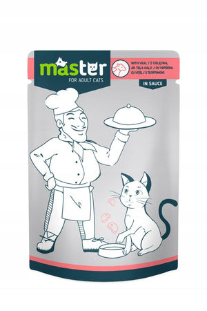 Master Wet Food with Veal in Jelly for Adult Cats 80G