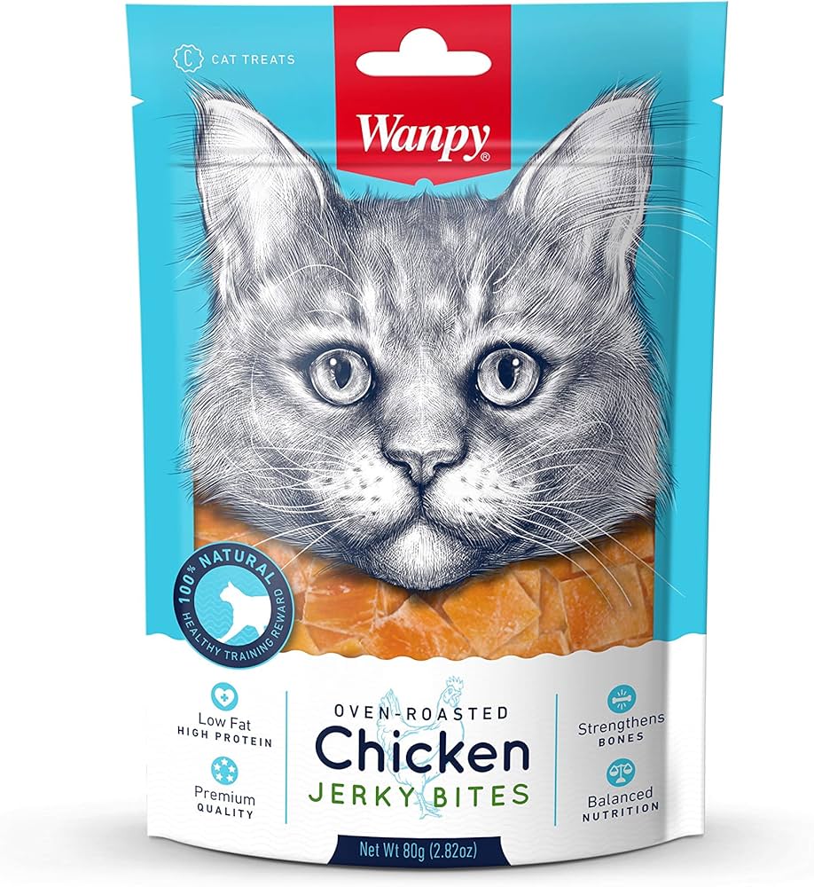 Wanpy Chicken Jerky Bites for Cats 80g