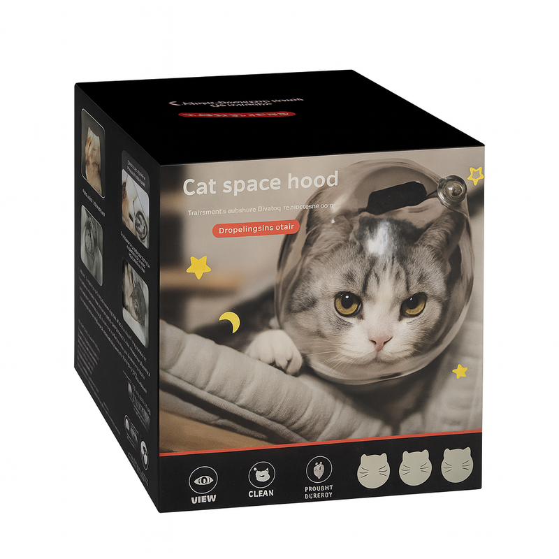Transparent Cat Helmet – Protective Space Hood for Cats