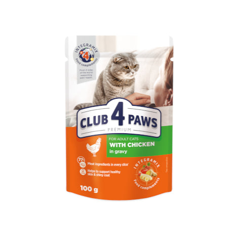 Club 4 Paws For Adults with Chicken in Gravy - 100G