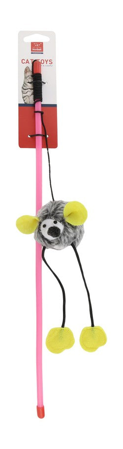 Nunbell Cat Toy Stick with Mouse Pink