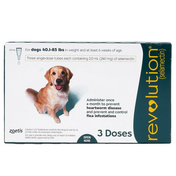 Revolution Topical Solution for Dogs, 40.1-85 lbs - 1 Pipette - PetYard