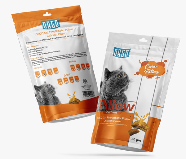 ORGO Pillow CAT Treats with CHICKEN 100gm - PetYard