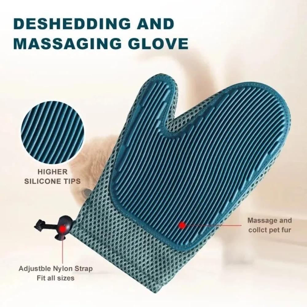 USB Rechargeable Steam Pet Glove – Spray Grooming Tool for Hair Removal & Massage (Blue)