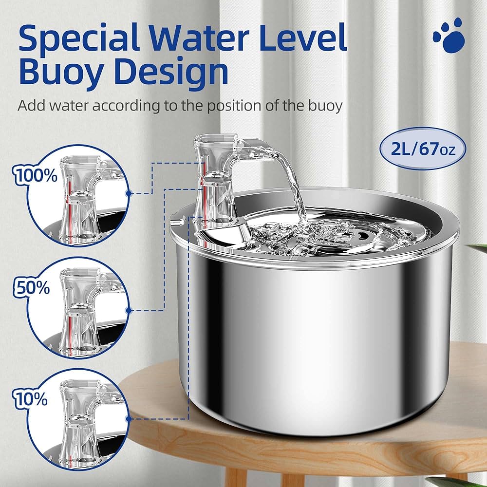 PROTON Pet Stainless Steel Automatic Water Fountain 2L