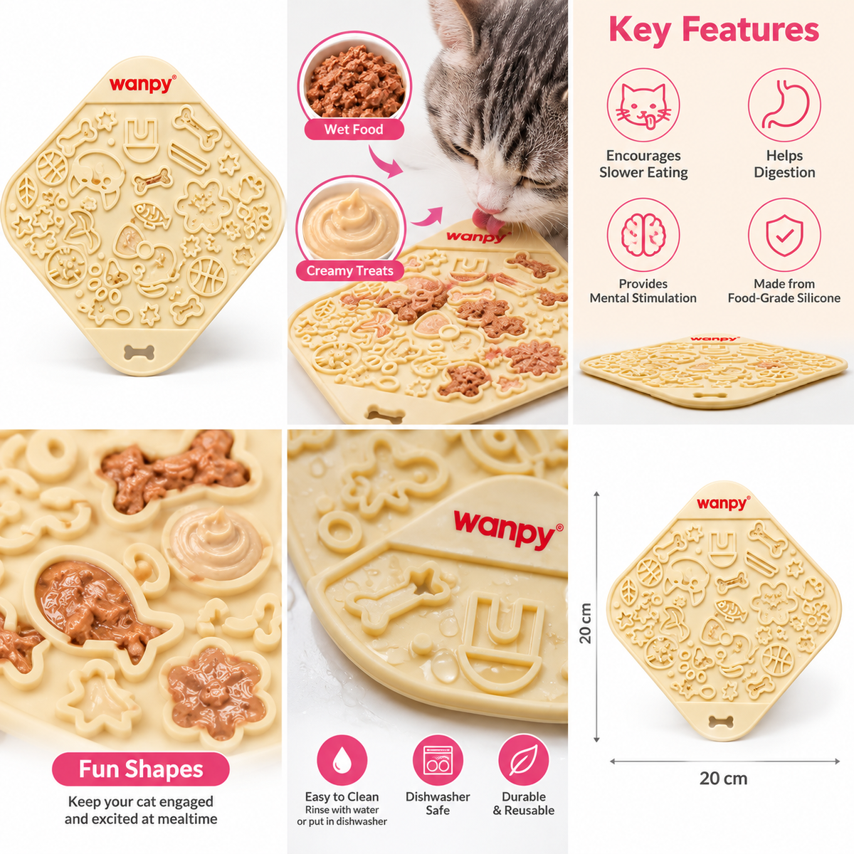 Wanpy Silicone Lick Mat for Cats – Wet Food & Creamy Treats