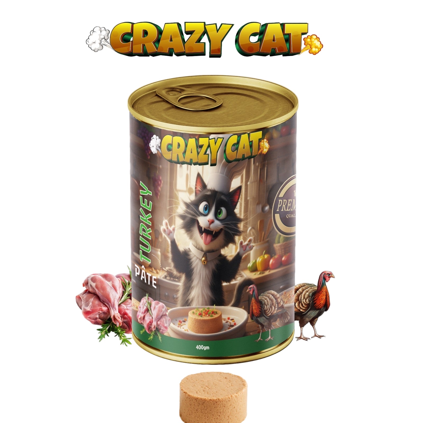 Crazy Cat Patè Cat Wet Food with Turkey 400G