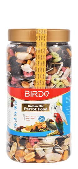 Birdo Golden Mixed Bird Food for Macaws, Amazons, African Greys, Cockatoos & Senegals 500G