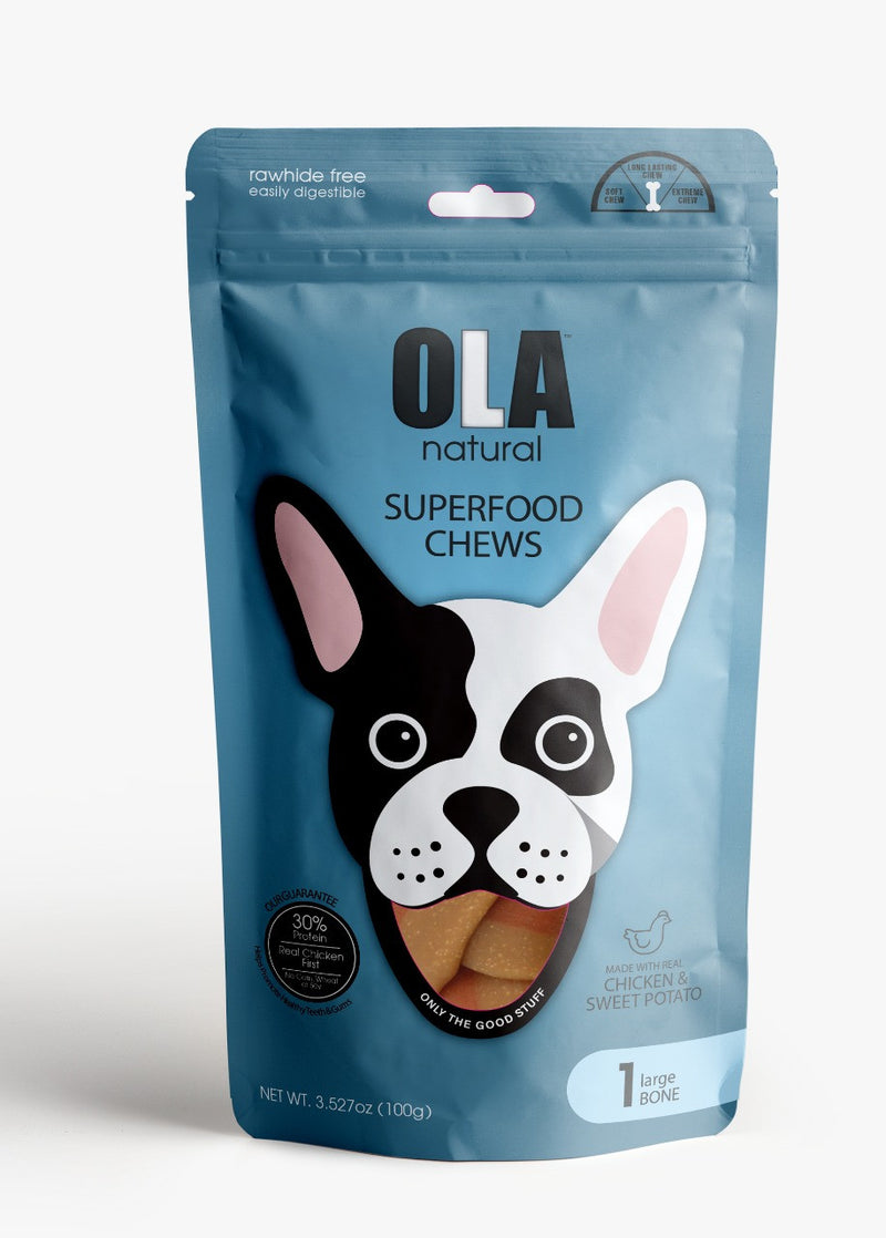 Ola Natural Chicken & Sweet Potato Dog Treats 1 Large Bone - PetYard