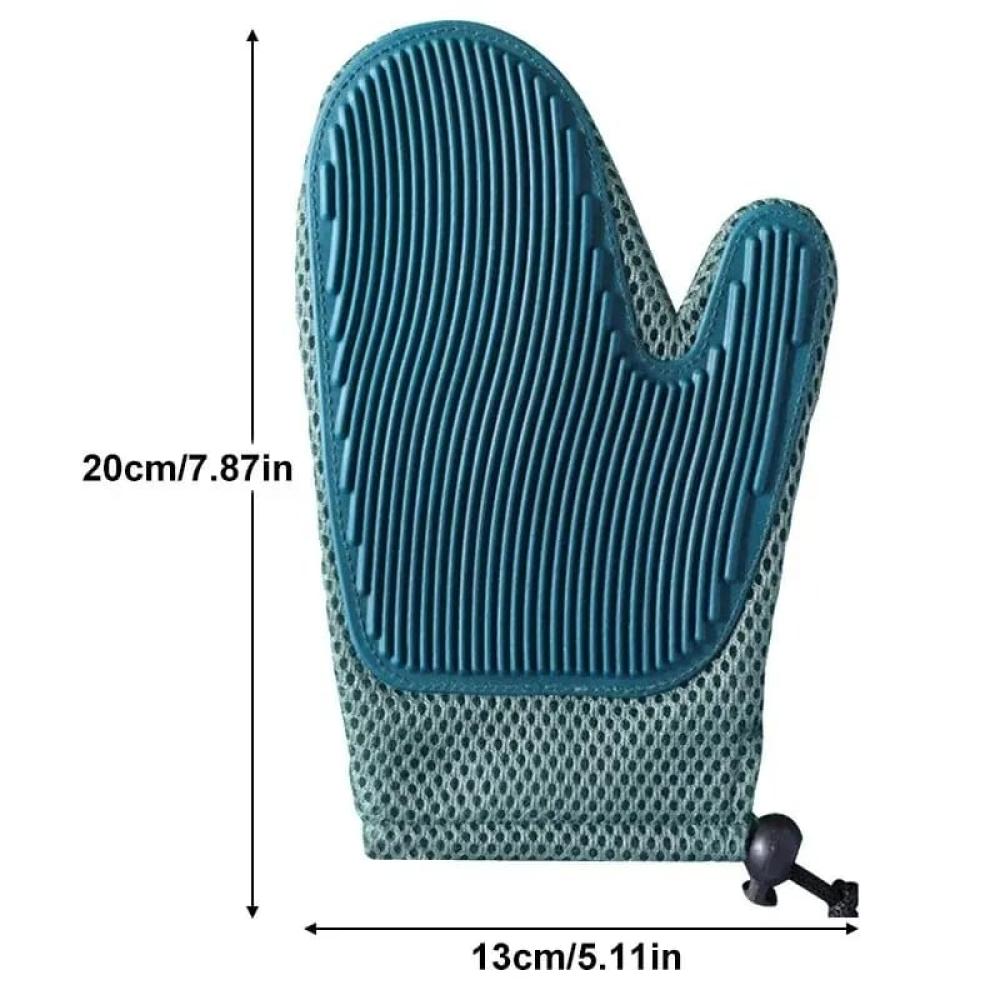 USB Rechargeable Steam Pet Glove – Spray Grooming Tool for Hair Removal & Massage (Blue)