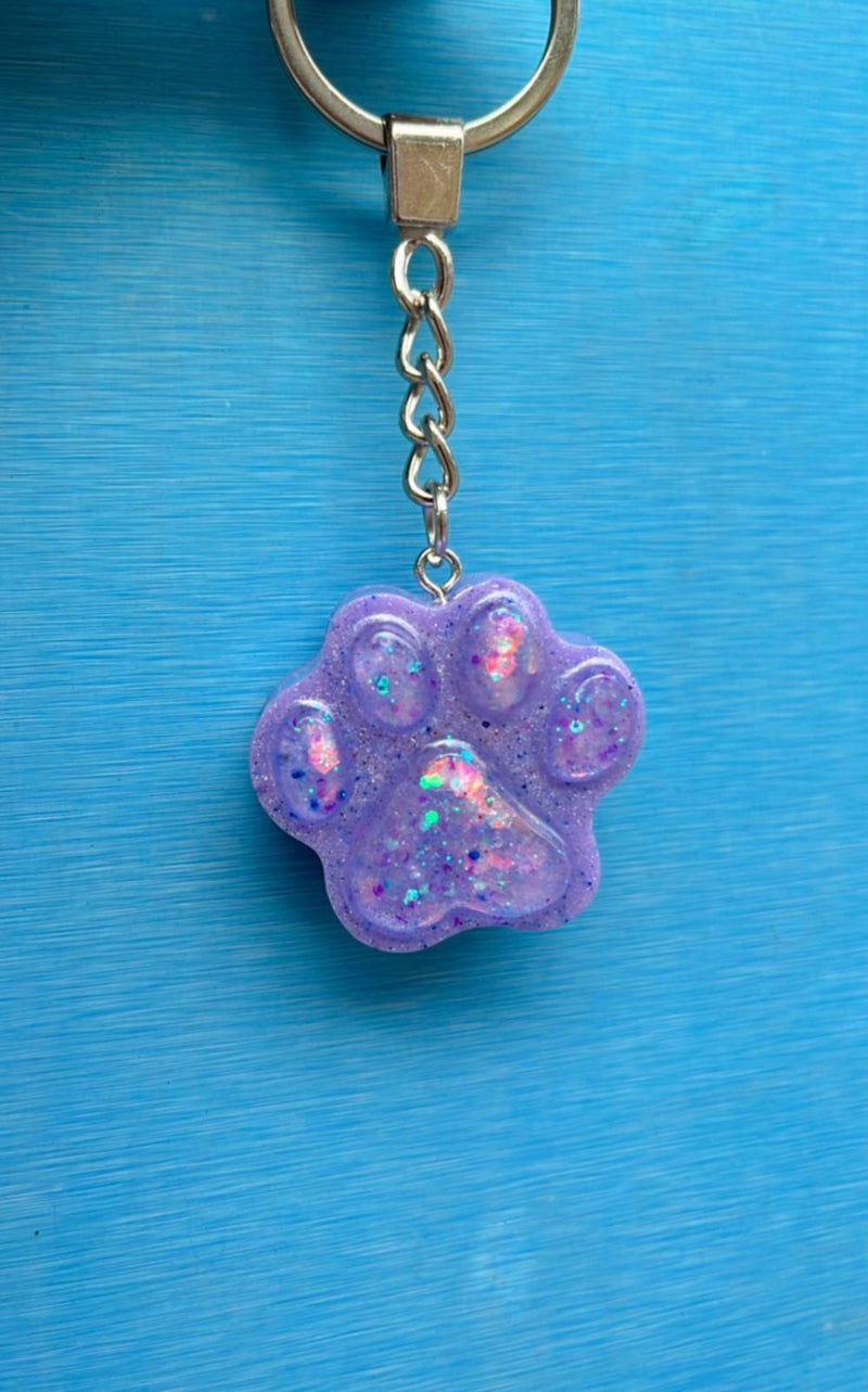 Paws Resin Keychain in Lavender