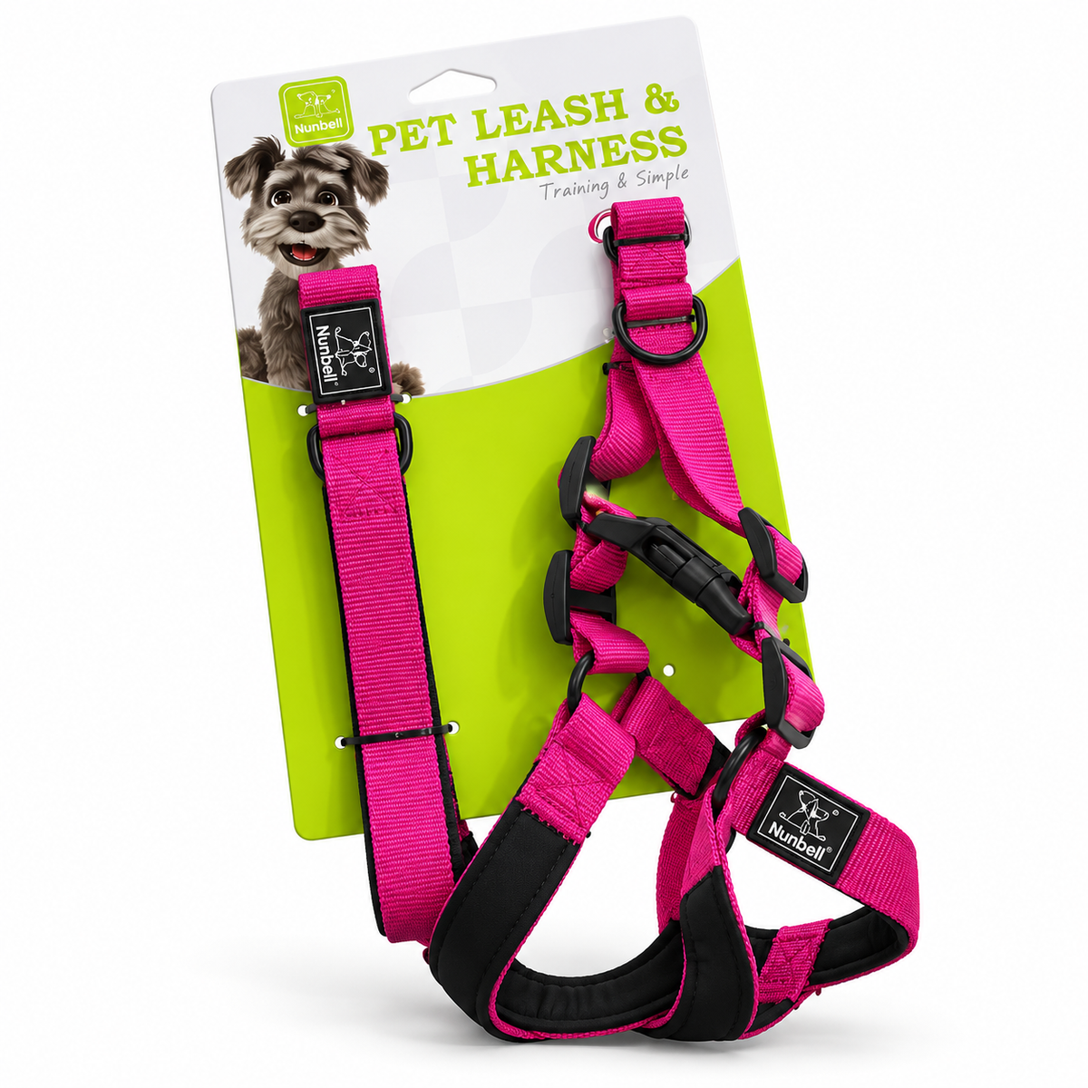 Nunbell Adjustable Pet Harness & Leash Set XL – Pink