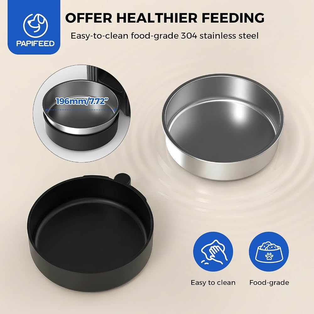 PAPIFEED Automatic Cat Feeder with App, 2.4G WiFi Cat Food Dispenser, 3L Slow Feeder