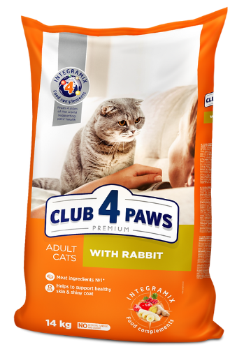 CLUB 4 PAWS Premium With Rabbit Adult Cats Dry Food 14 KG