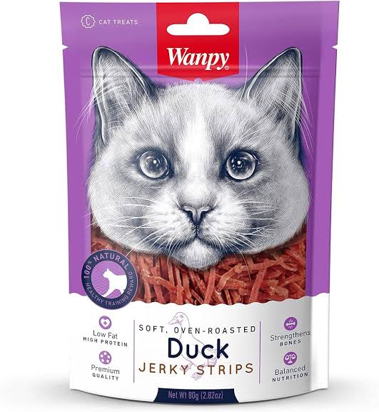 Wanpy Duck Jerky Strips for Cats 80g