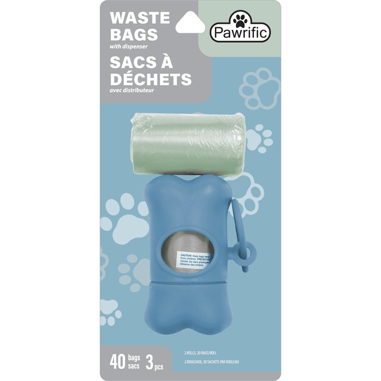 Pawrific Waste Bags With Dispenser 40 Count