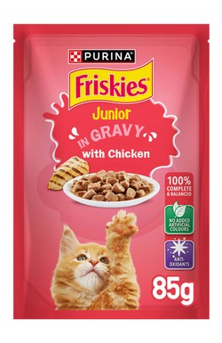 Purina Friskies Kitten Chicken Chunks in Gravy Wet Cat Food Pouch 85g