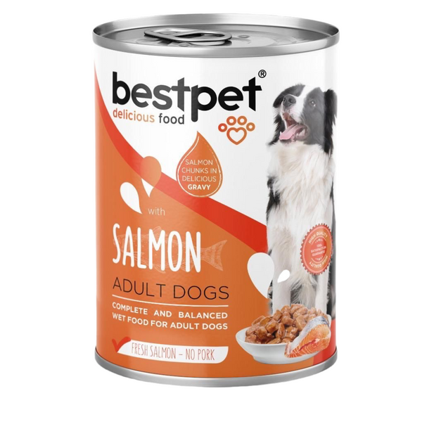 Bestpet Adult Dog with salmon Wet Food Cans 400 g