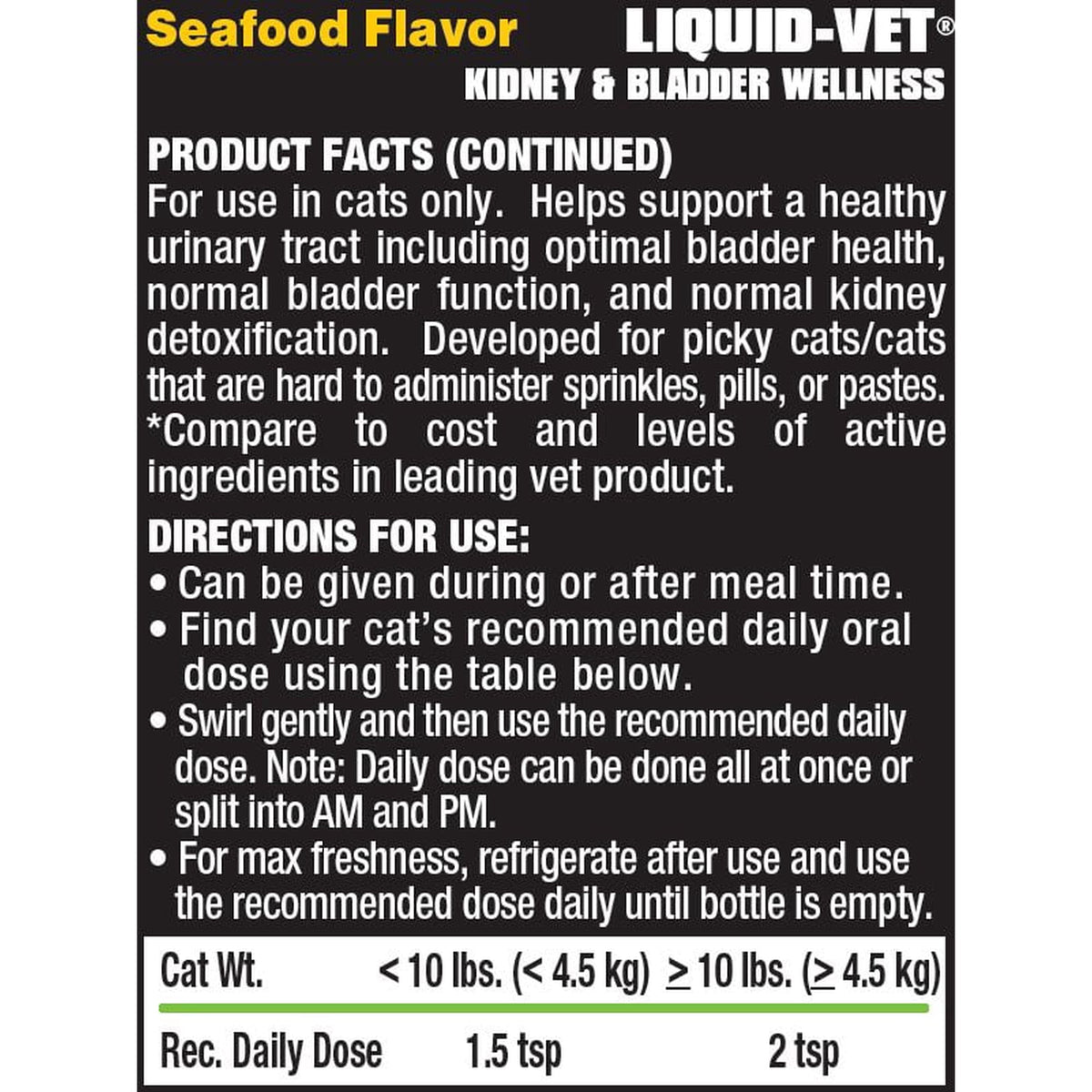 Liquid-Vet Kidney & Bladder Wellness Max Cranberry Cat Supplement (Seafood Gravy Flavor)
